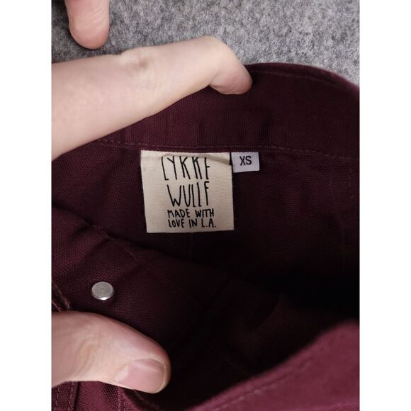 Lykke Wullf Muir Workwear Jean Pants Size XS (24x24) Wide Leg Cotton Maroon - Picture 3 of 8
